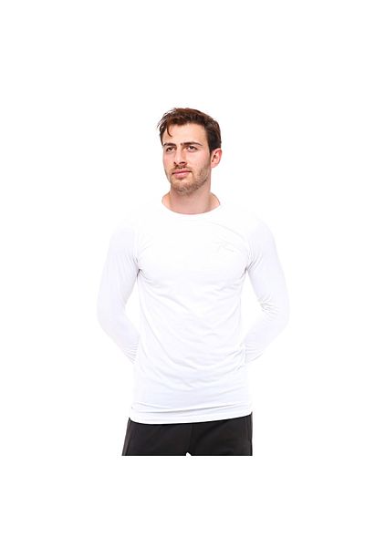 raru White Long Sleeve Technical Performance Sports T-shirt