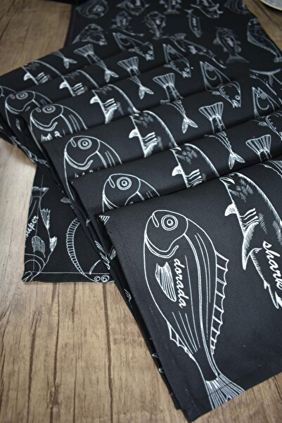 meditroia Набір сервірувальних скатертин з 6 штук з м'якої тканини з рибним в...