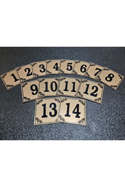 Genel Markalar Kapı Numaraları No 1 Den 14 E 4x4 Cm Yapışkanlı Metalik Altıns...