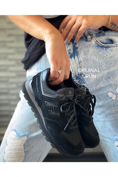 Hammer Jack Αθλητικά παπούτσια Unisex από πραγματικό δέρμα - Μαύρα & Καπνιστά