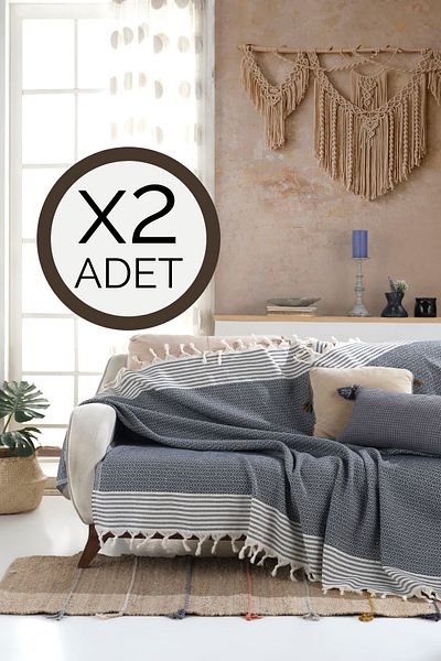 Lux Touch Κάλυμμα καθίσματος Bergama Indigo 2 τεμαχίων 180