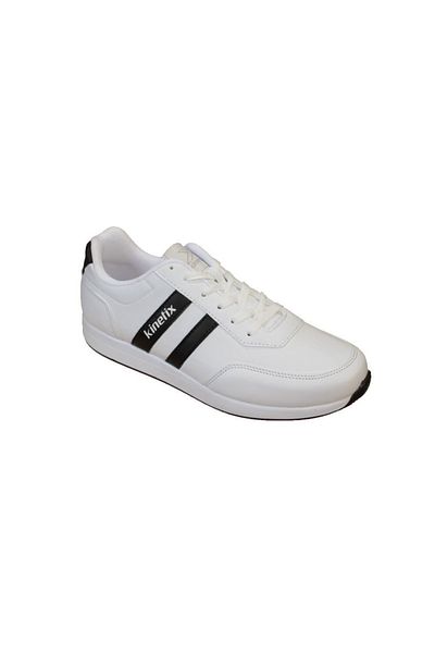 Kinetix Men's Black and White Double Striped Sports Walking Shoes