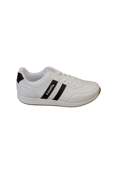 Kinetix Men's Black and White Double Striped Sports Walking Shoes