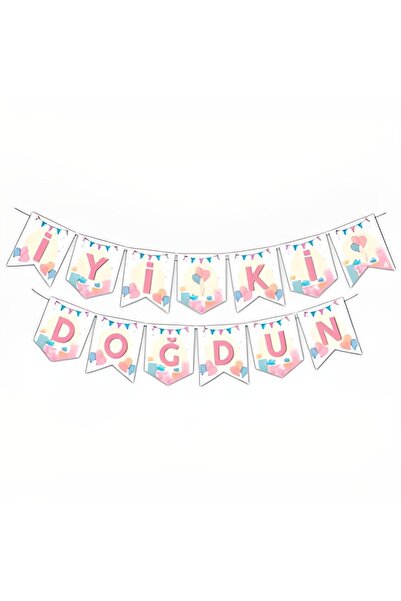 DÜVENCİ TİCARET Πανό Ζιγκ-ζαγκ - Μαλακό Σχέδιο  "Χρόνια Πολλά "