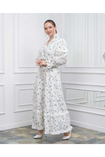 CİXAPLE Rochie din țesătură Fisto imprimată cu broderie (BUMBAC).