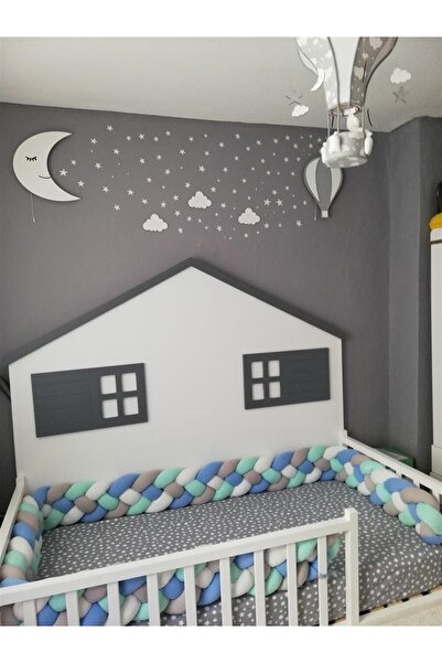 Jaju Baby مختلط 4 ألوان 60x120 4 شبكة حماية السرير حامي تصميم خاص