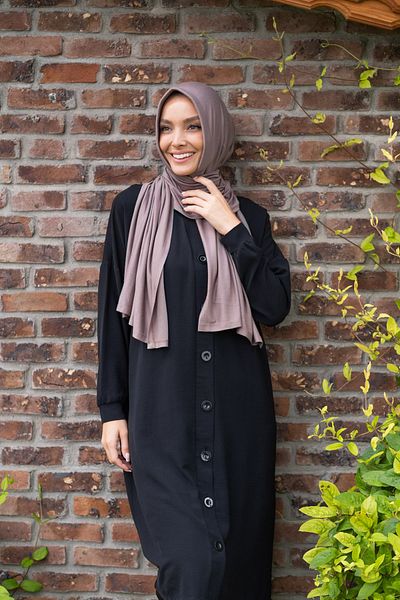 ELANS Combed Cotton Ready Practical Shawl Dark Mink