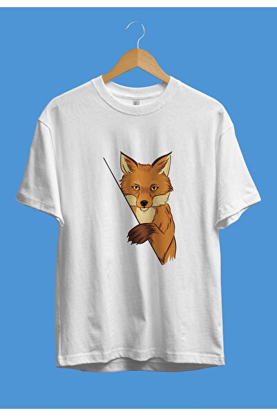 YQYQ Μπλουζάκι Unisex με σχέδιο με θέμα την υπερμεγέθη Fox