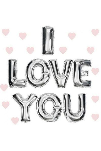 Toptan Bulurum I Love You O Balloon Silver Color 35 cm Lxshp 1055529