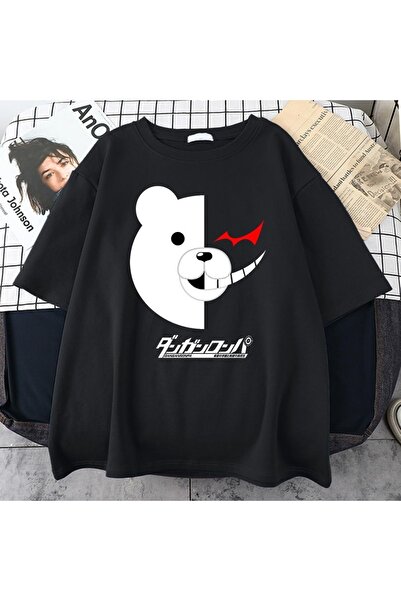 GALASHOP Danganronpa Beyaz Siyah Ayı Unisex T-shirt