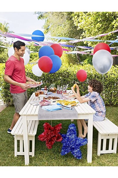 Parti dolabı 60lı Denizci Konseptli Doğum Günü Balon Zinciri (20 Mavi 20 Kırmızı 20 Beyaz) 1 Yaş Set