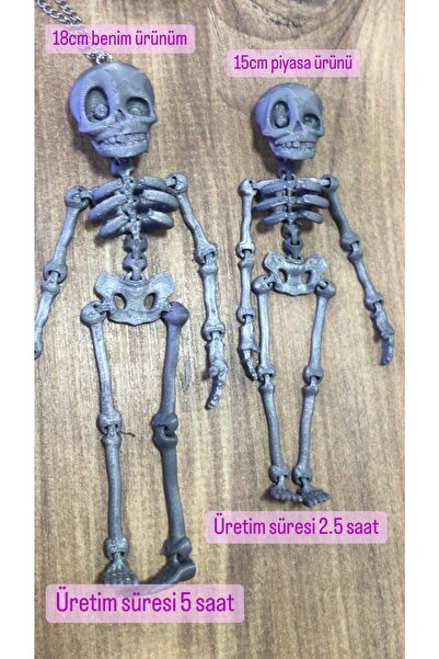 3DBASKILAR 18 Cm Iskelet Ayna Süsü (SARI)
