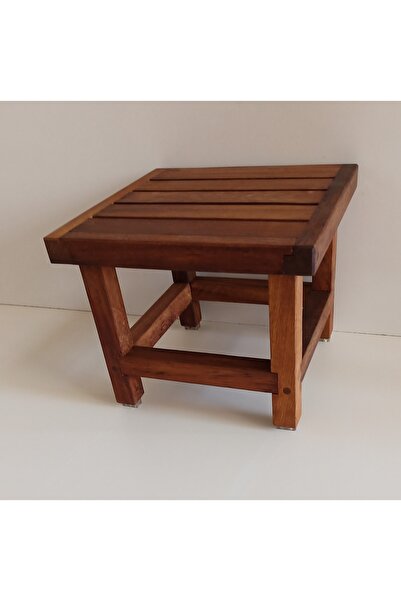 OBERS Iroko Tabure, 30x30x25cm Ağaç Tabure, Ağaç Oturak, Bahçe Taburesi Özel