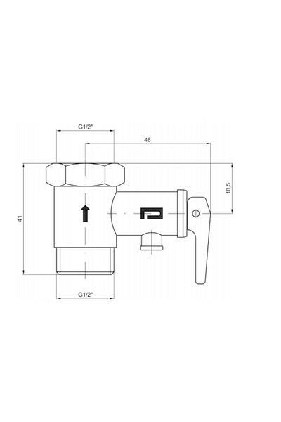 Pakkens Electric Water Heater Safety Valve 9 Bar Latched 1/2''