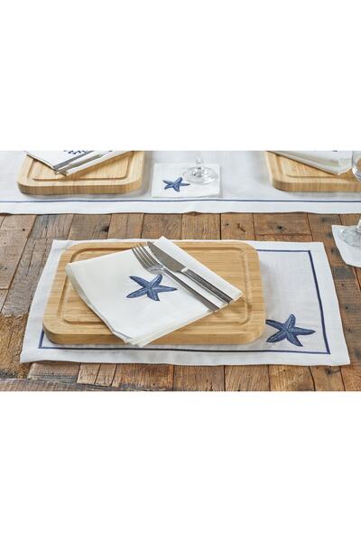 caka home design منديل ستار مكون من قطعتين (أزرق داكن)