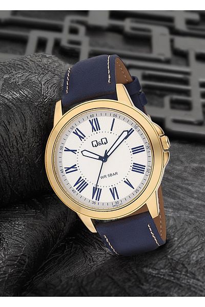 Q&Q Leather Men's Wristwatch Pqb22d