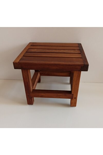 OBERS Iroko Duş Oturağı, 40x40x25cm Ağaç Tabure, Ağaç Oturak, Duş Taburesi Özel