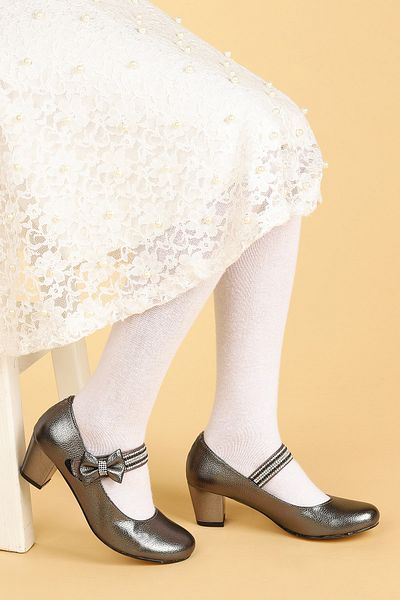 KARAMAZI Kiko 752 Vakko Pantofi de zi cu zi pentru fete Toc 4 cm Platinum