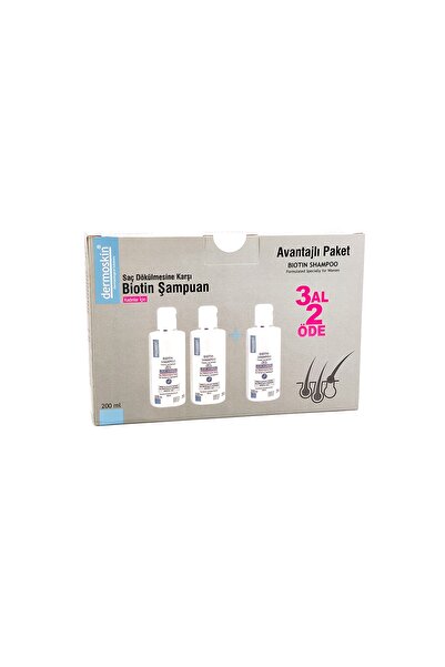 Dermoskin Biotin Şampuan Kofre Kadın 3x200ml