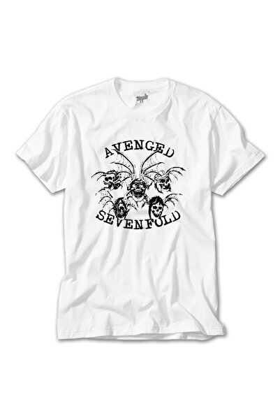 Z zepplin Tricou alb Avenged Sevenfold Smile Skulls