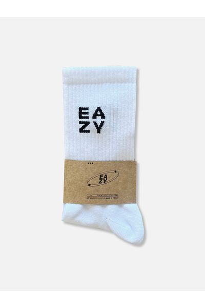 Eazy Co جوارب رياضية للتنس من القطن الأبيض بدون خياطة للجنسين