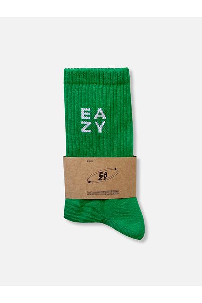 Eazy Co Unisex Βαμβακερές αθλητικές κάλτσες τένις Benetton Green χωρίς ραφή