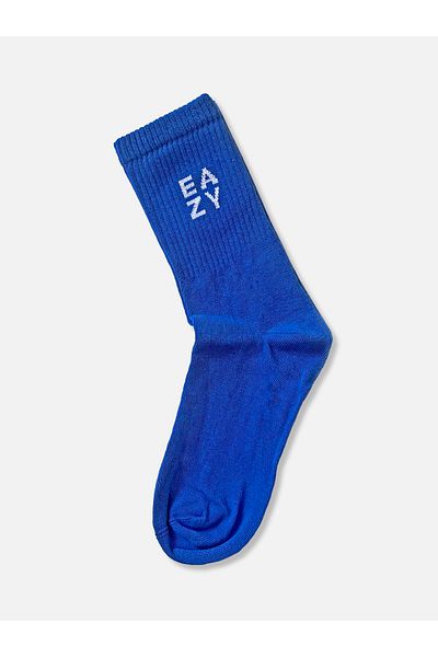 Eazy Co Unisex Cotton Saks Blue Seamless Terry Tennis Αθλητικές κάλτσες