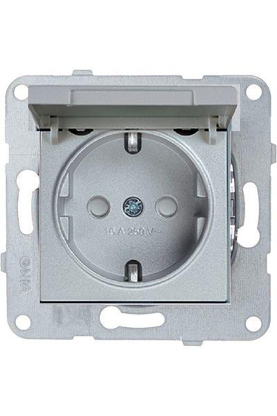 VİKO Artline Novella-trenda Silver Covered Grounded Socket - Frameless
