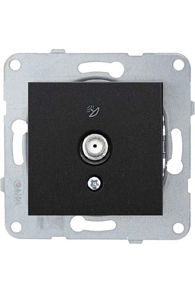 VİKO Artline Novella-trenda Black Satellite Socket with F Connector - Frameless