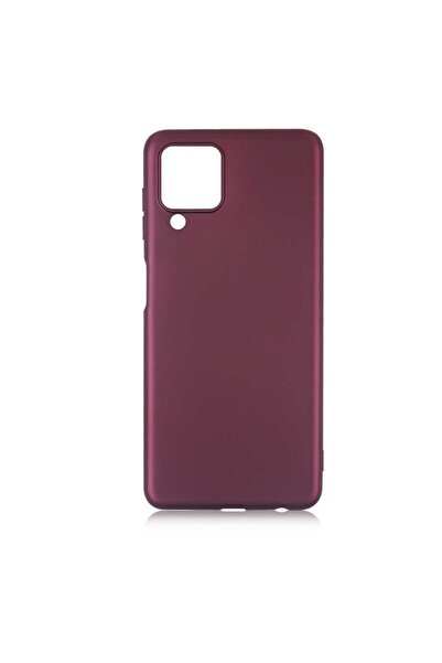 Samsung Galaxy M22 Kılıf Premier Mat Silikon Silikon Mürdüm + Popsocket