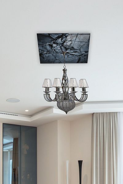 Decorita ثريا زجاجية منقوشة بالحجر الطبيعي - 50 سم × 50 سم