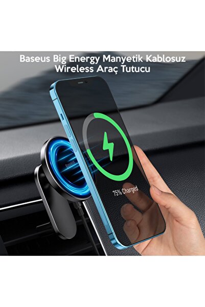 Baseus Big Energy Manyetik Kablosuz Wireless Araç Tutucu