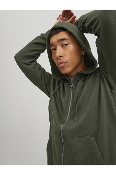 Jack & Jones Μονόχρωμο φούτερ με φερμουάρ