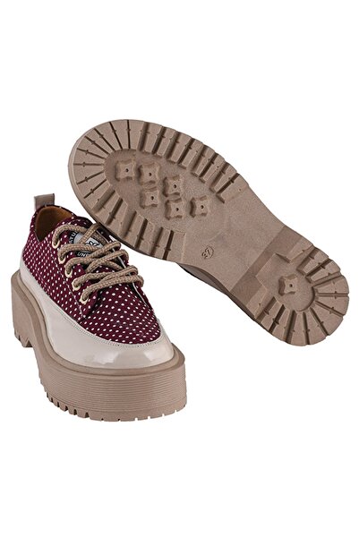 Cotto Shoes Bordo - Keten Kadın Günlük Sneaker