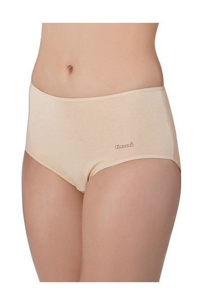 Kom Γυναικείο Skin Basic Maxi 2τμχ Βαμβακερό ψηλόμεσο εσώρουχο Χρώμα δέρματος