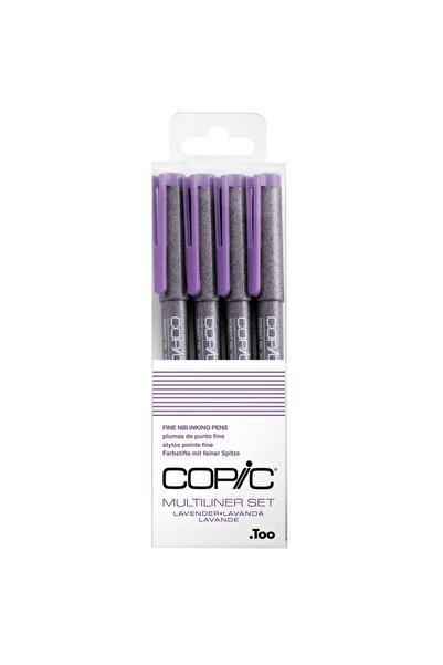 Copic Multiliner Classic 4-Piece Technical Drawing Pen Set - Lavender (0.05/0.1/0.3/0.5 )