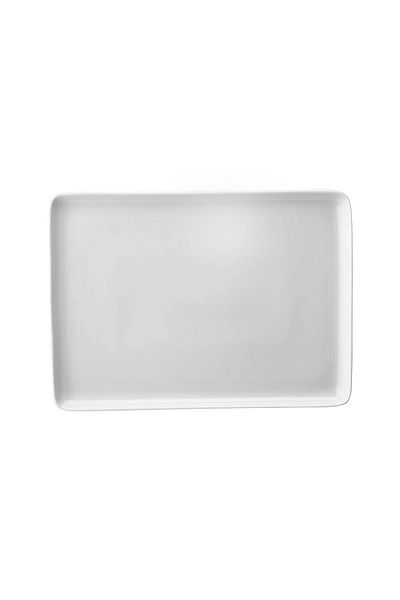 Kütahya Porselen Tan 30x22 Rectangular Serving-Presentation Plate White
