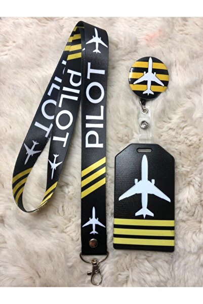 Hediyebum Σετ με θέμα τον λαιμό Pilot-Airways με κορδόνι, θήκη για κάρτα και ...