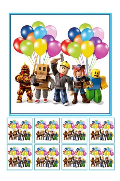 hediyehobihersey Roblox Resimli Yenilebilir Şekerli Pasta Ve Kurabiye Baskı Kağıdı