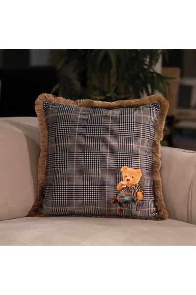 Adawall Checkered Picnicer Teddy Decorative Throw Pillow