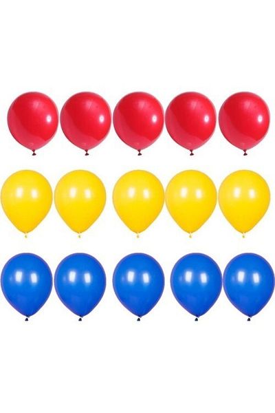 Parti Furyası Red Navy Blue Yellow 30 Pieces Birthday Chain Balloon Set