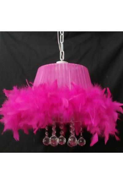 TEKAY AYDINLATMA Fuchsia Feather Stone Chandelier Bedroom Chandelier