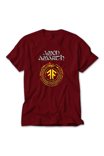 Z zepplin Κόκκινο T-shirt Amon Amarth Skull