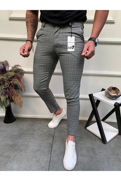 Ser Joven Ανδρικό Smoked Slim Fit υφασμάτινο παντελόνι