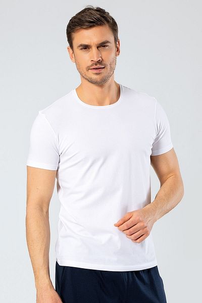 Cacharel Men's T-shirt - 95% Cotton, 5% Lycra, Crew Neck