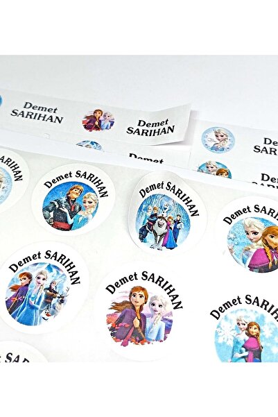 Vice Isim Baskılı Defter Kalem Okul Etiketi 198 Adet Elsa ve Anna Temalı