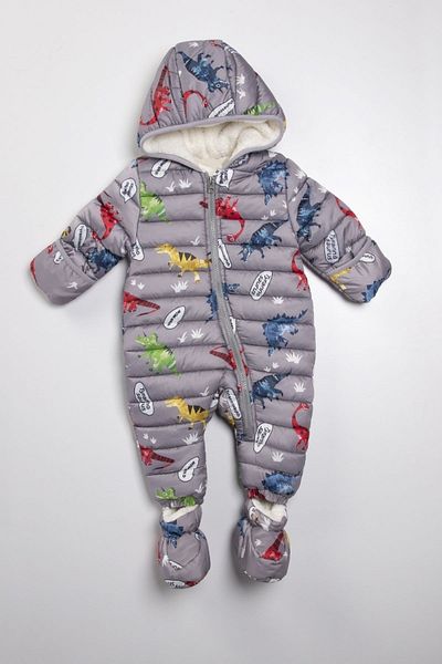 PODİUM GİYİM Dinosaur Pattern Winter Shoes - Mirrored, Grey Color and Hidden Gloves Hoodie