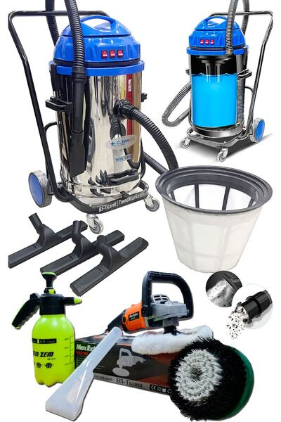 VETTA Profesyonel 3 Motorlu Islak Kuru Koltuk Yıkama Makinası Ve Koltuk Fırça...