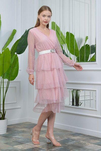 Neşeli Butik Γυναικεία φούστα με ζώνη στρώσεις Νέας σεζόν Τούλι φόρεμα Nb10006