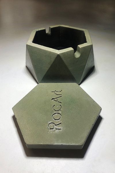 RocArt Home Εξαγωνικό τραπέζι από σκυρόδεμα (πράσινο χακί)